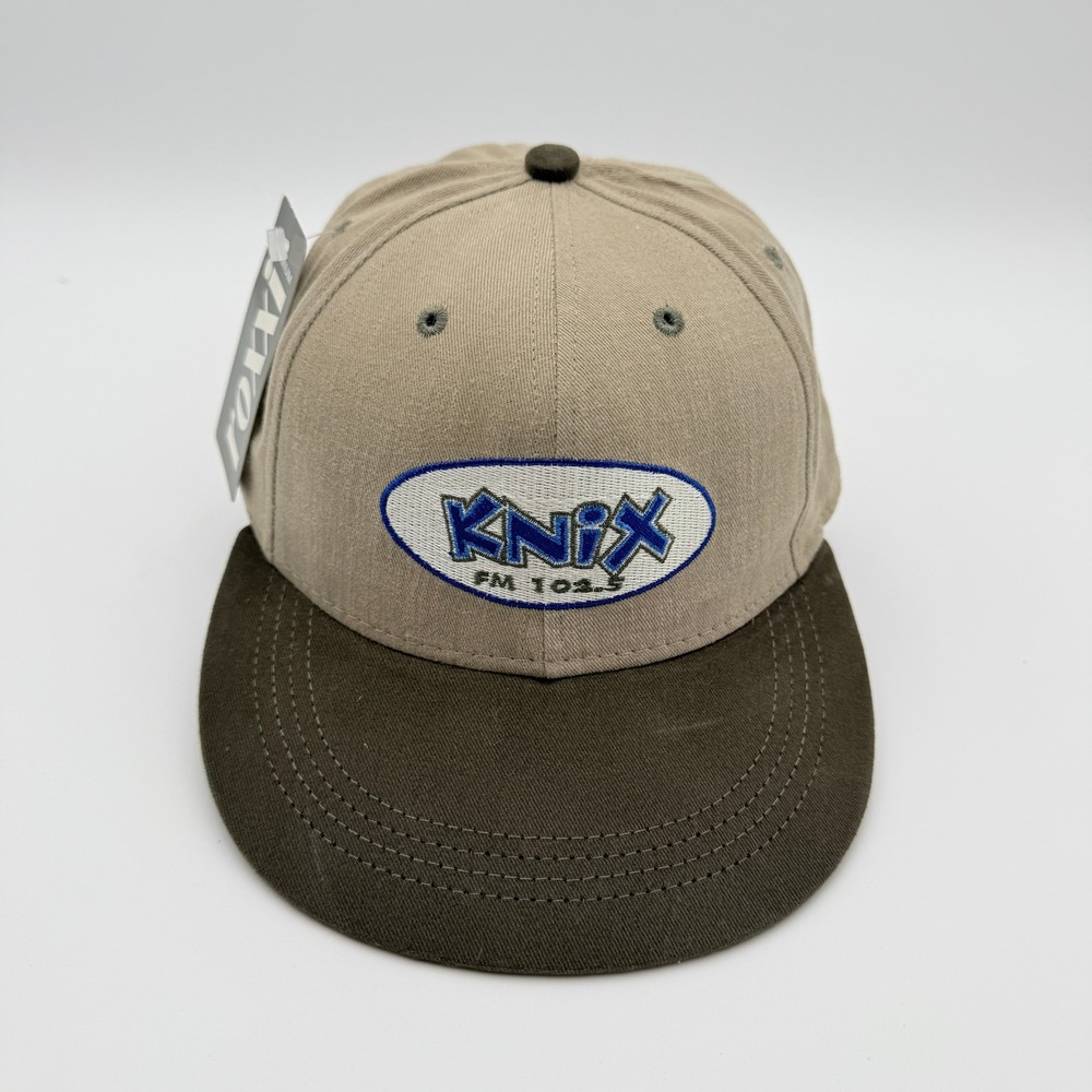 VTG Roxxi Knix FM 102.5 Radio Hat Mens OSFA Tan Brown Adjustable Cap USA NEW